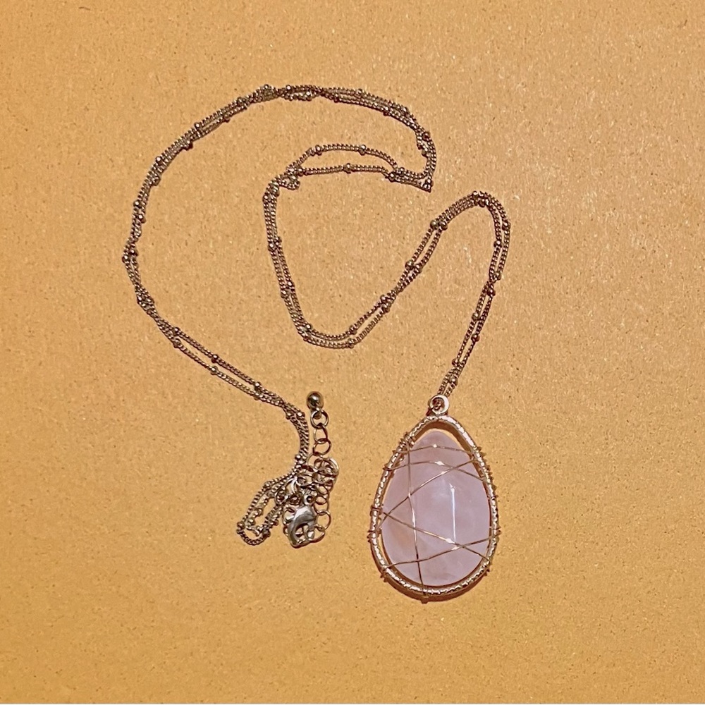 Rose Quartz & Gold Plated Pendant